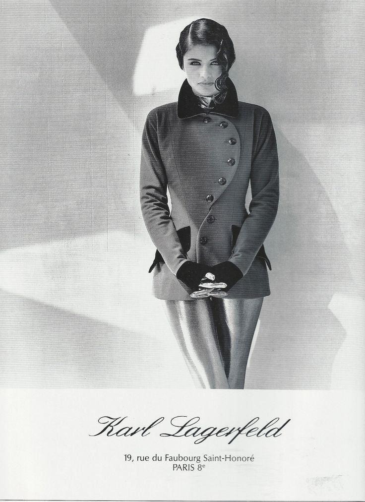 Karl Lagerfeld F/W1991 - Wave Button Wool/Velvet Jacket