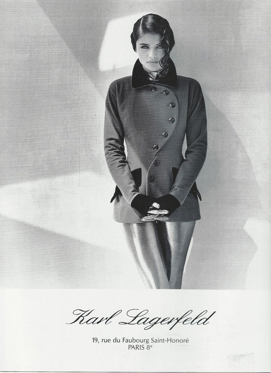 Karl Lagerfeld F/W1991 - Wave Button Wool/Velvet Jacket