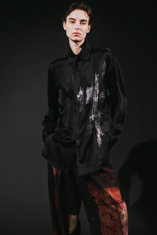 Y's Yohji Yamamoto F/W2023 - Printed Silk Shirt